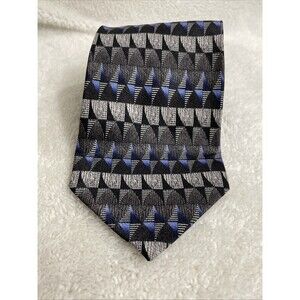 Mosaic Blue and Gray Men's 100% Silk Hand made Neck Tie